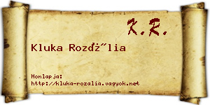 Kluka Rozália névjegykártya