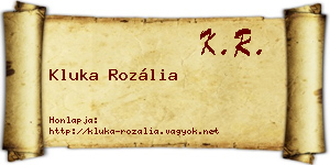 Kluka Rozália névjegykártya